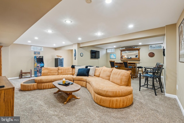 view of carpeted living room