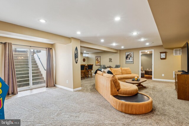 view of carpeted living room