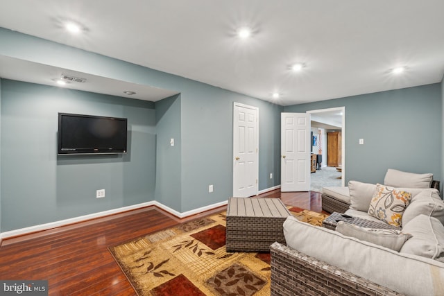 living room featuring hardwood / wood-style flooring