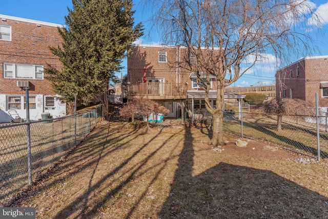 view of yard featuring a deck