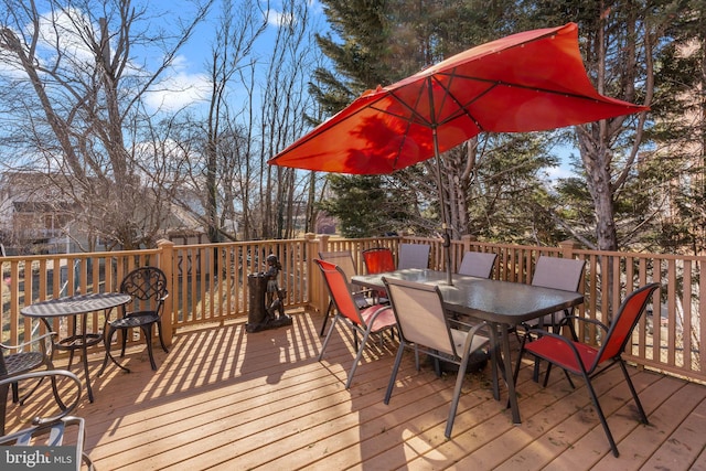 view of wooden deck