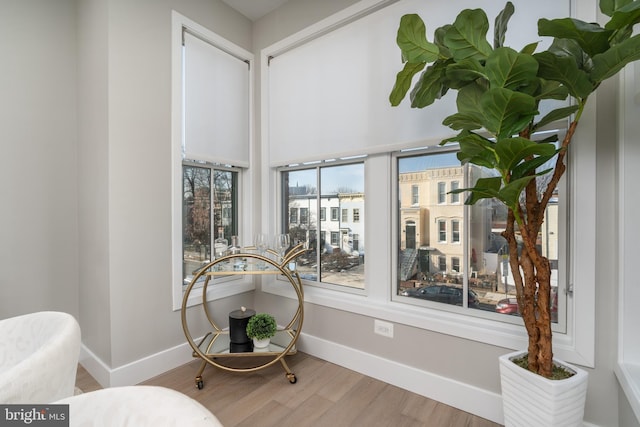 sitting room featuring hardwood / wood-style floors