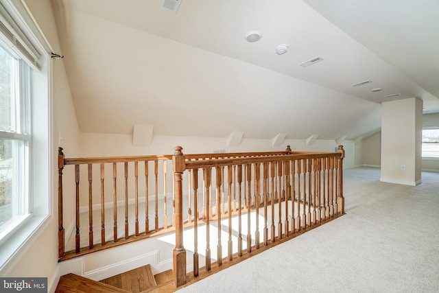 bonus room featuring lofted ceiling and carpet