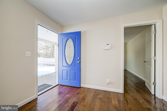 entryway featuring dark hardwood / wood-style floors