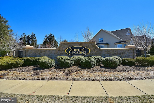 view of community sign