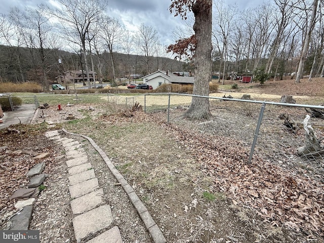 view of yard with fence