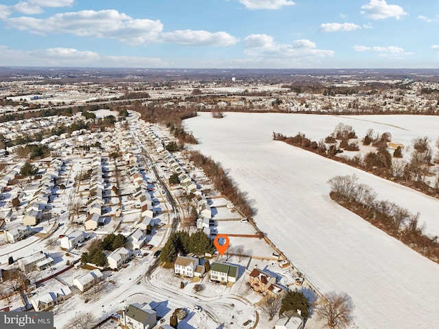 view of snowy aerial view