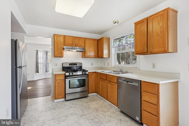 kitchen featuring stainless steel appliances and sink