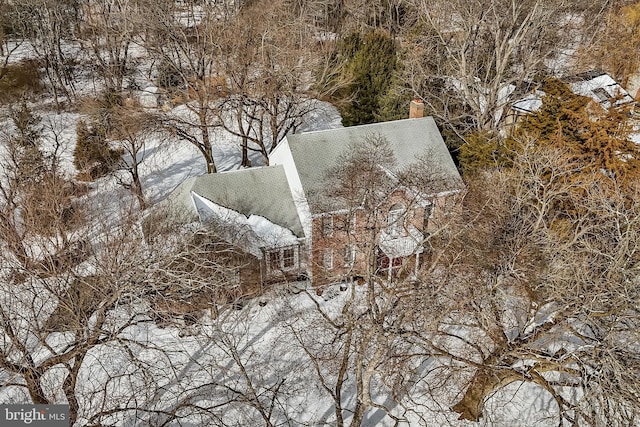 view of snowy aerial view