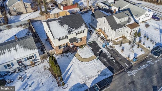 view of snowy aerial view