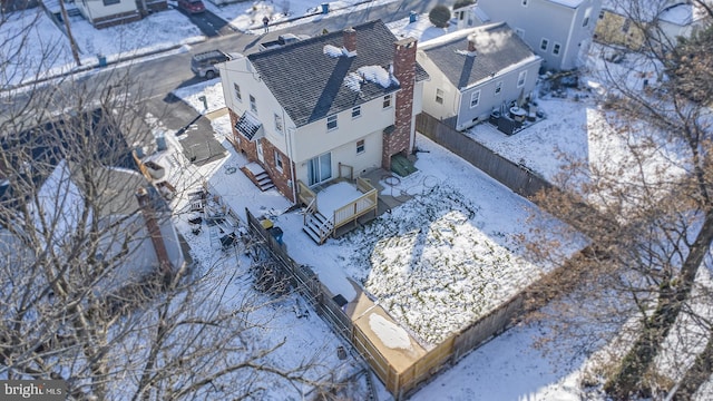 view of snowy aerial view