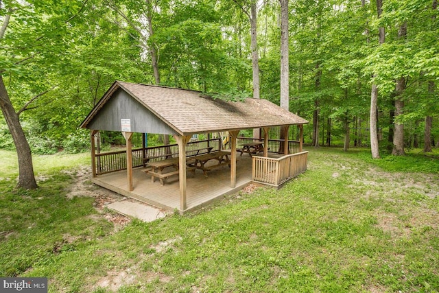 view of yard featuring a gazebo