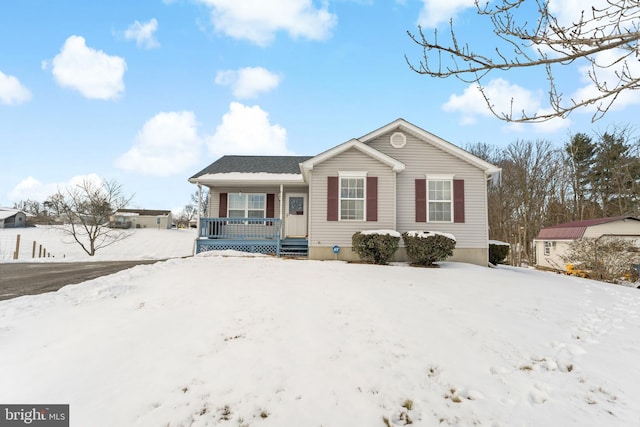 view of front of property with a porch