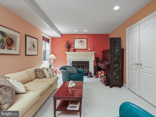 view of carpeted living room