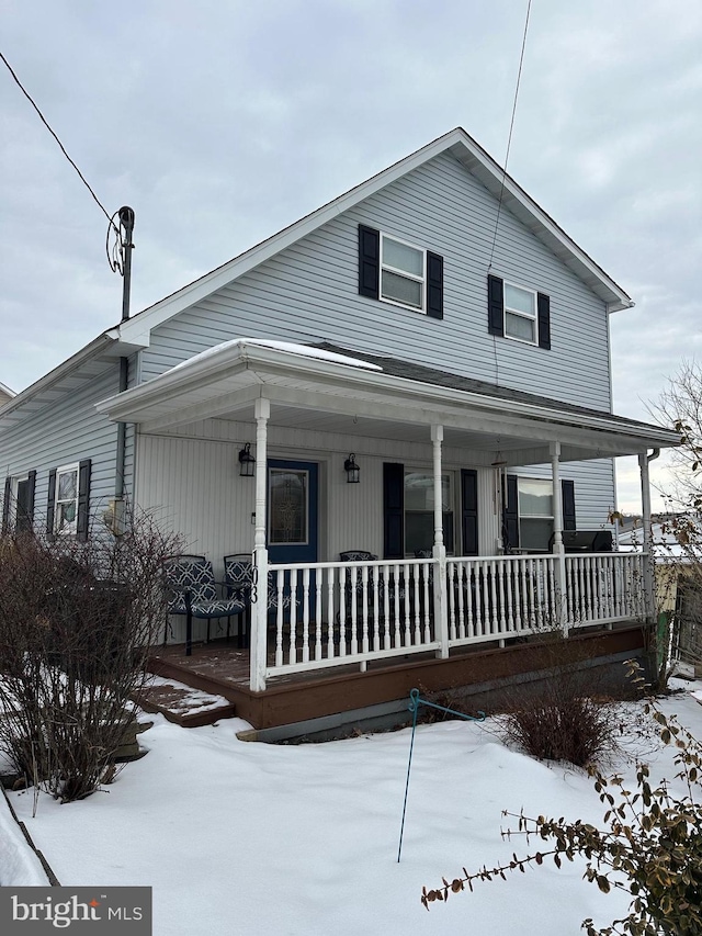 view of front of home with covered porch