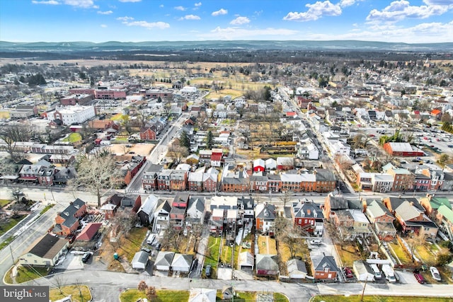 bird's eye view featuring a mountain view