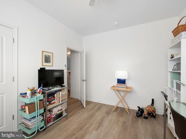 interior space with light hardwood / wood-style floors