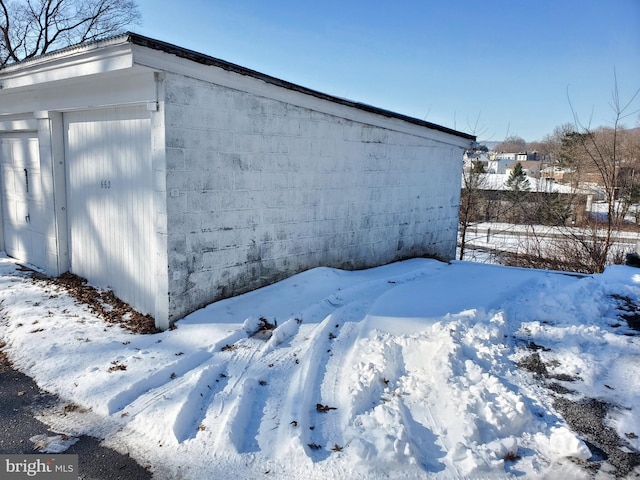 view of snow covered structure