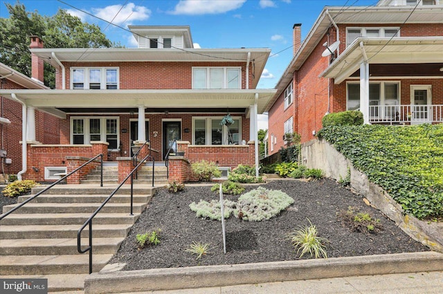 view of front of home with covered porch