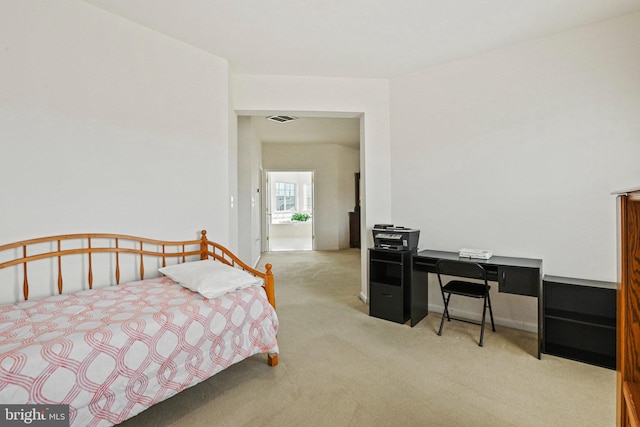 bedroom with carpet flooring and visible vents