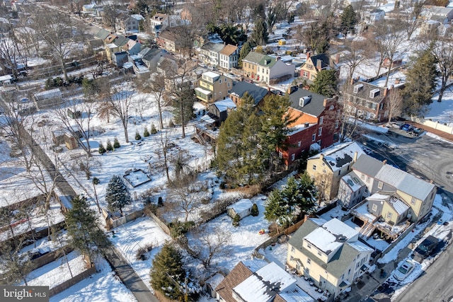 view of snowy aerial view