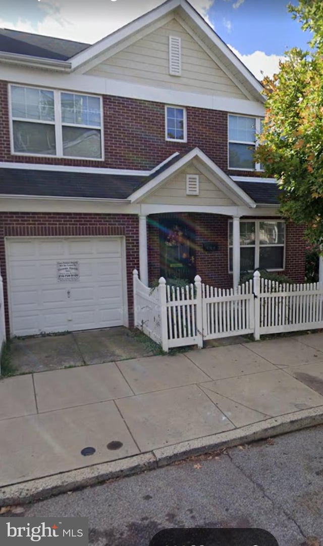 view of front of house with a garage