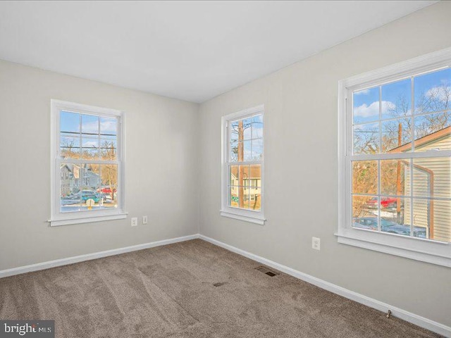 spare room featuring carpet flooring