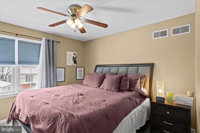 bedroom with ceiling fan