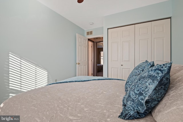 bedroom featuring a closet