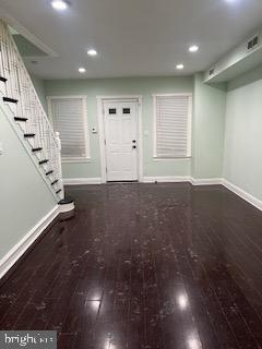 foyer featuring dark hardwood / wood-style flooring