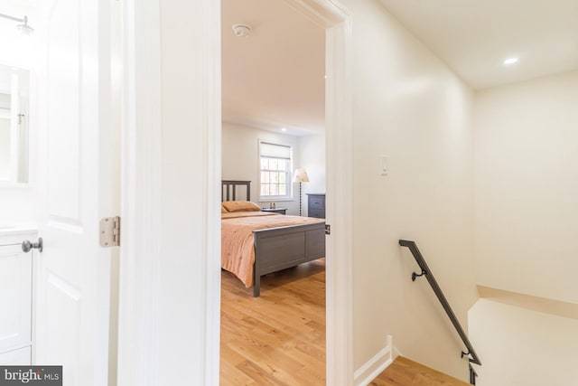 hall featuring light hardwood / wood-style floors