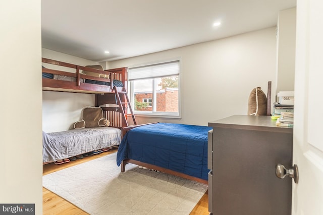 bedroom with light wood-type flooring