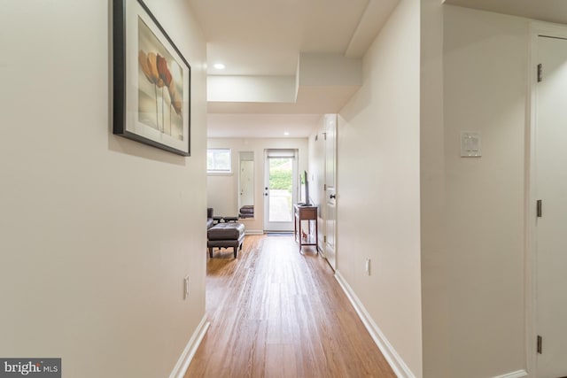 hallway featuring light hardwood / wood-style floors