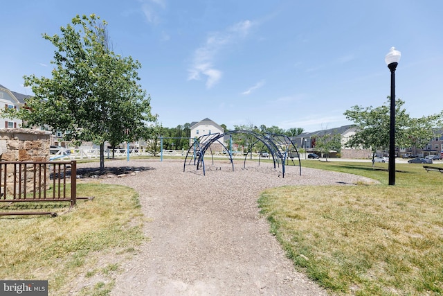 communal playground with a yard