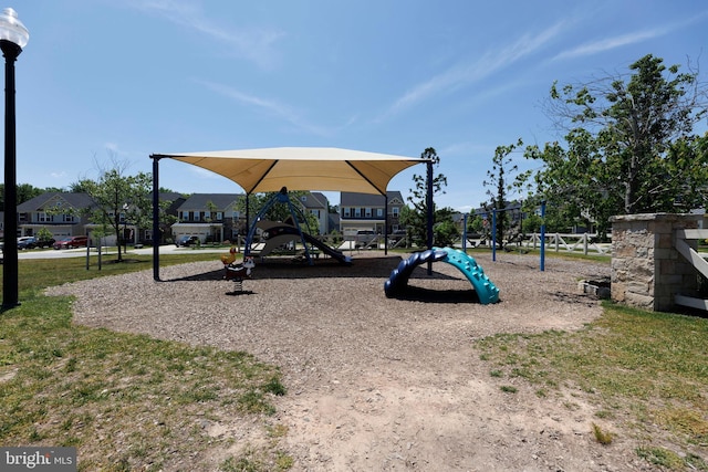 community play area featuring a residential view