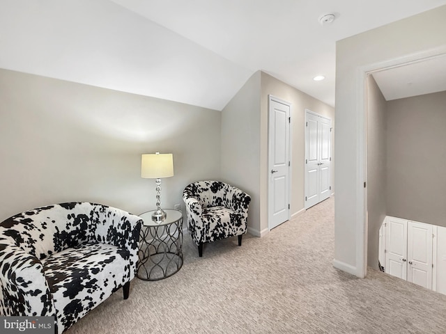 932 Still Pond Dr, Glen Burnie, MD 21060 - sitting room with vaulted ceiling, carpet, and baseboards