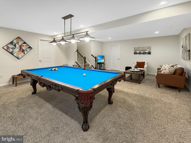 932 Still Pond Dr, Glen Burnie, MD 21060 - game room with recessed lighting, carpet, and baseboards