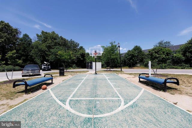 view of basketball court featuring community basketball court