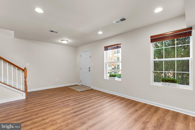 foyer entrance featuring light hardwood / wood-style floors