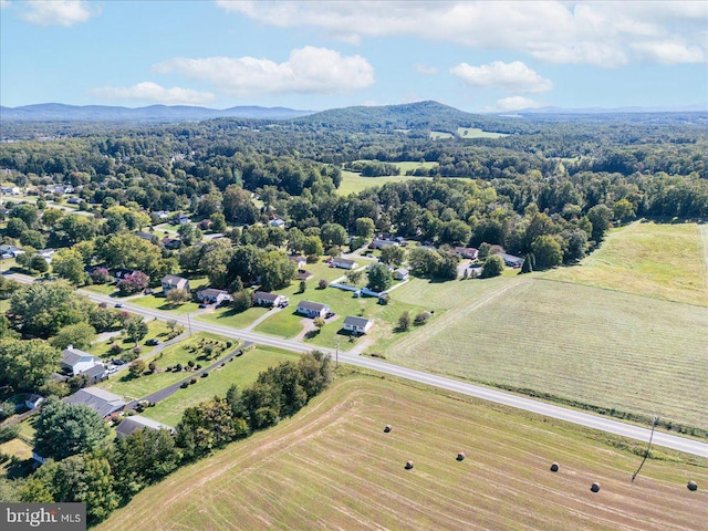 drone / aerial view with a mountain view