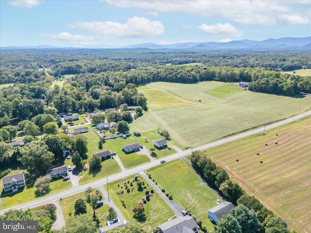 birds eye view of property featuring a mountain view