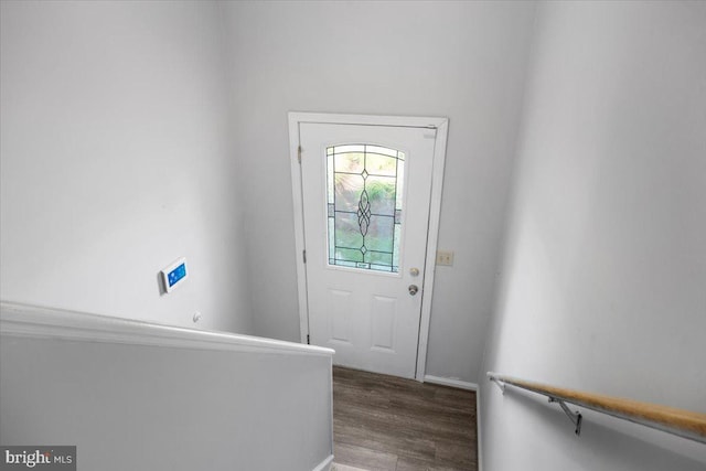 doorway to outside with hardwood / wood-style flooring