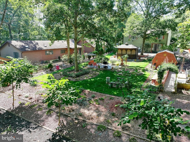 view of yard featuring a gazebo and a patio