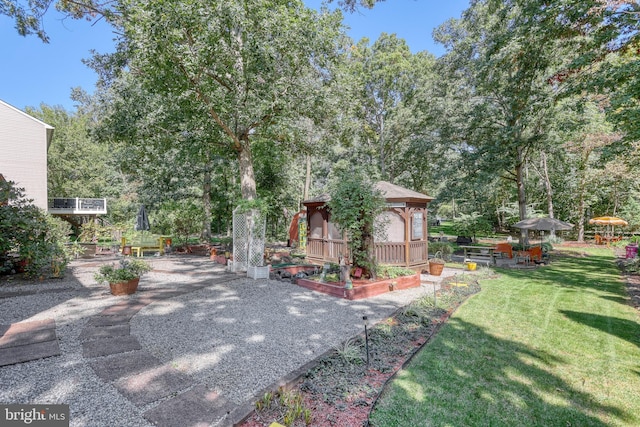 view of patio with a gazebo