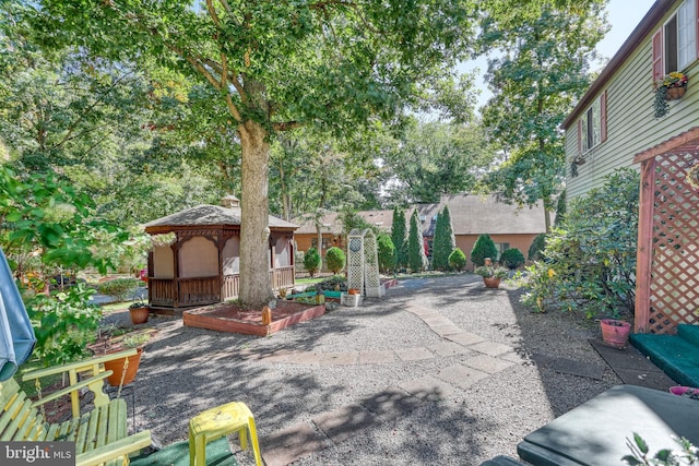 view of patio / terrace featuring a gazebo