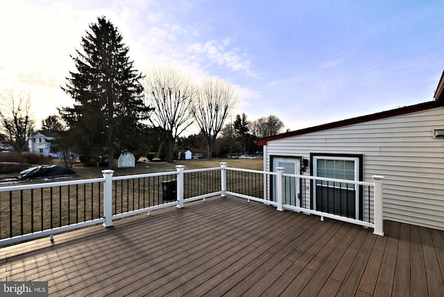 view of deck at dusk