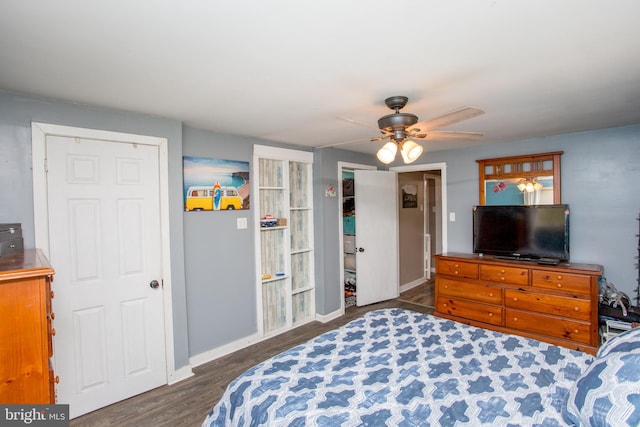 432 Swartley Rd, Hatfield, PA 19440 - bedroom with baseboards, ceiling fan, and wood finished floors