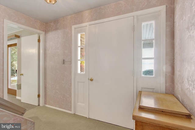 view of carpeted entryway