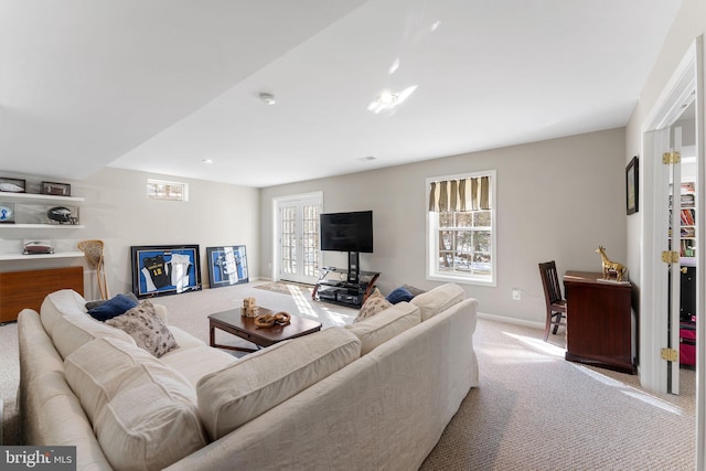 view of carpeted living room