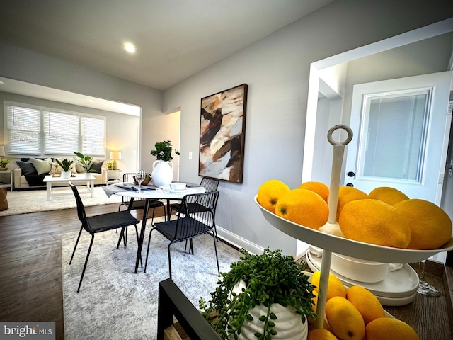 dining area featuring hardwood / wood-style floors